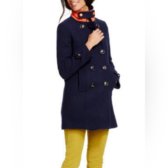 Boden Jackets & Blazers - Boden Ledbury Double Breasted Wool Women’s Peacoat Navy Blue Size 12 Flip Collar